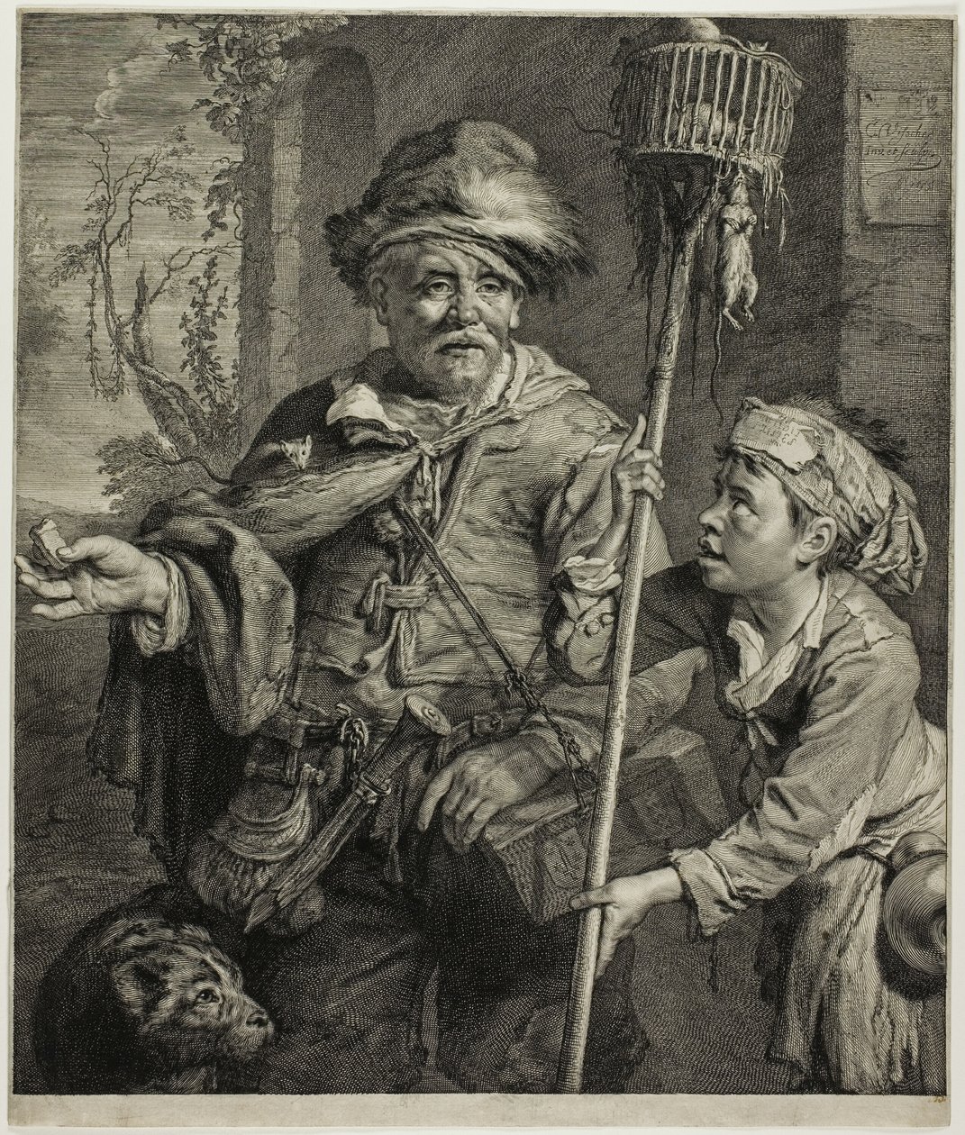 Łowca szczurów autorstwa Cornelis Visscher