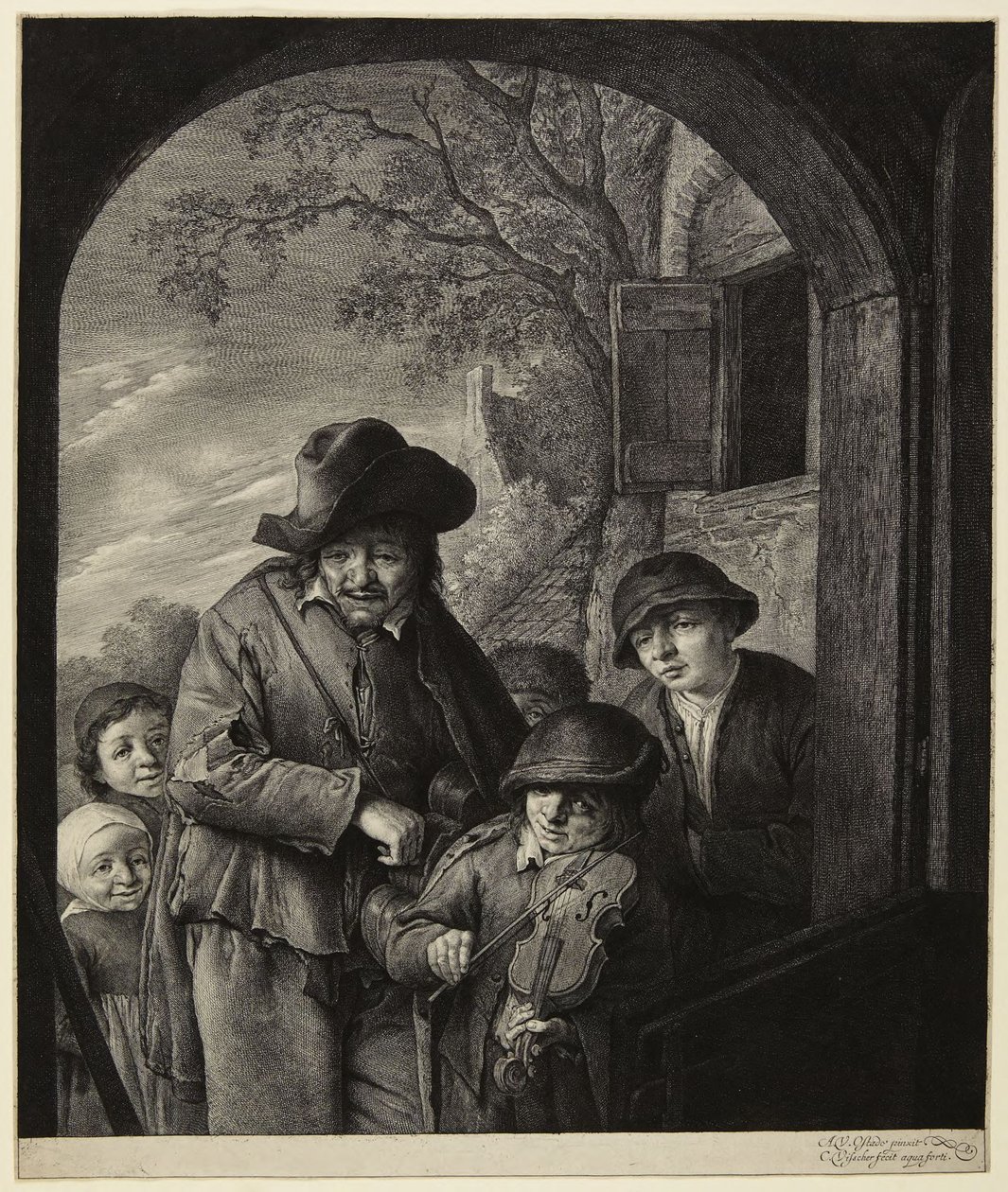 Wędrowni muzycy autorstwa Cornelis Visscher