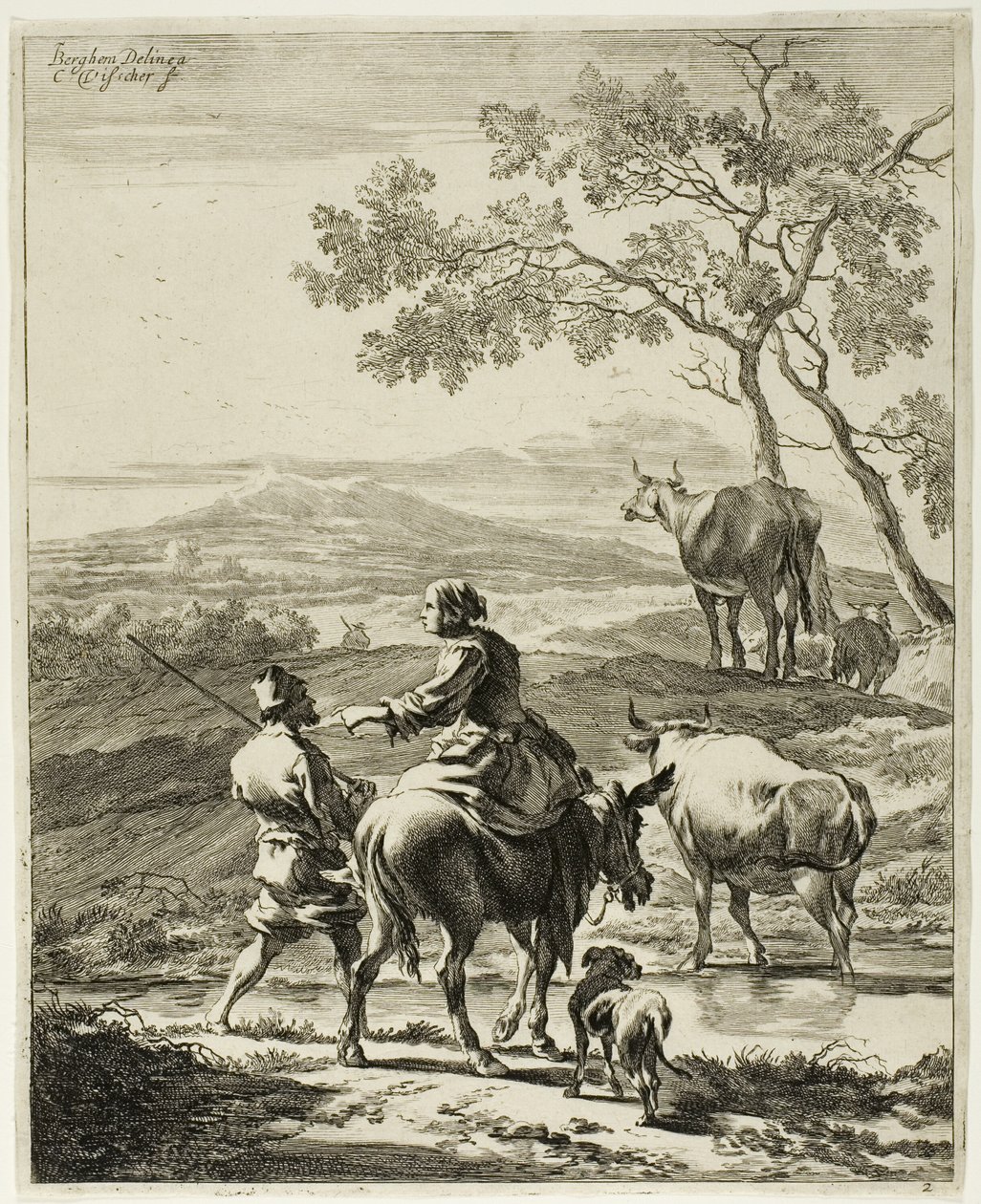 Kobieta na osiołku autorstwa Cornelis Visscher