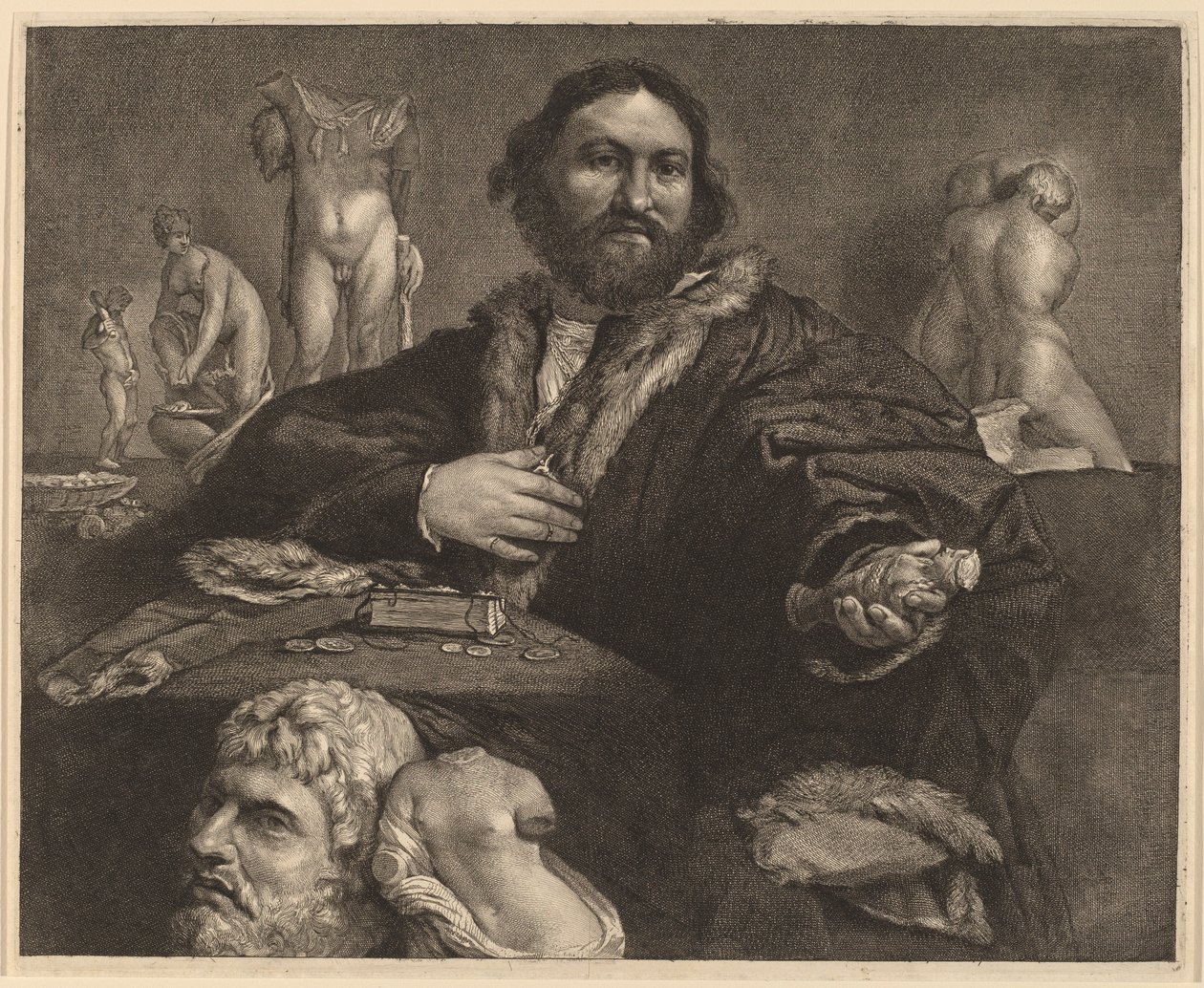 Andrea Odoni autorstwa Cornelis Visscher after Lorenzo Lotto