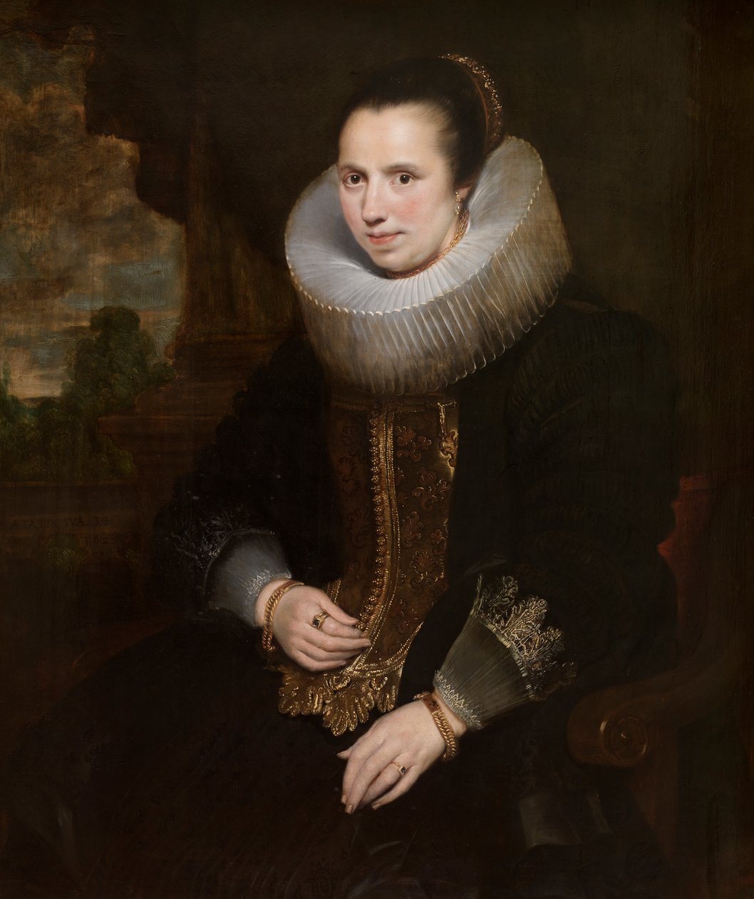 Elisabeth Hoegaerts (olej na płótnie) (para do 471109) autorstwa Cornelis de (attr. to) Vos