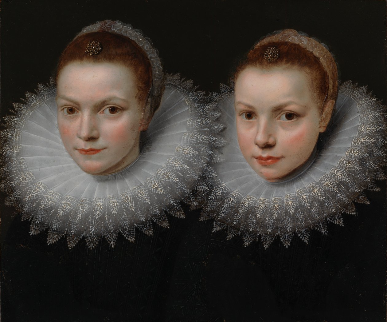 Dwie siostry, ok. 1610-1615 (olej na miedzi) autorstwa Cornelis de (attr. to) Vos