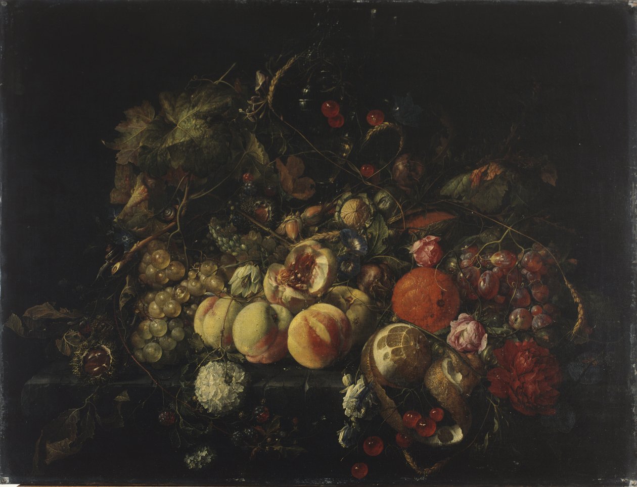 Martwa natura z kwiatami i owocami autorstwa Cornelis de Heem