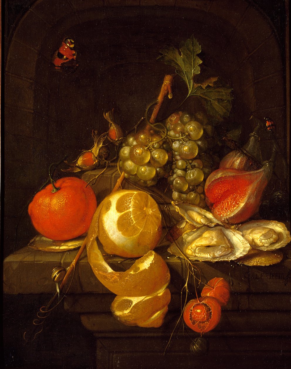 Martwa natura z owocami i ostrygami, połowa XVI wieku autorstwa Cornelis de Heem