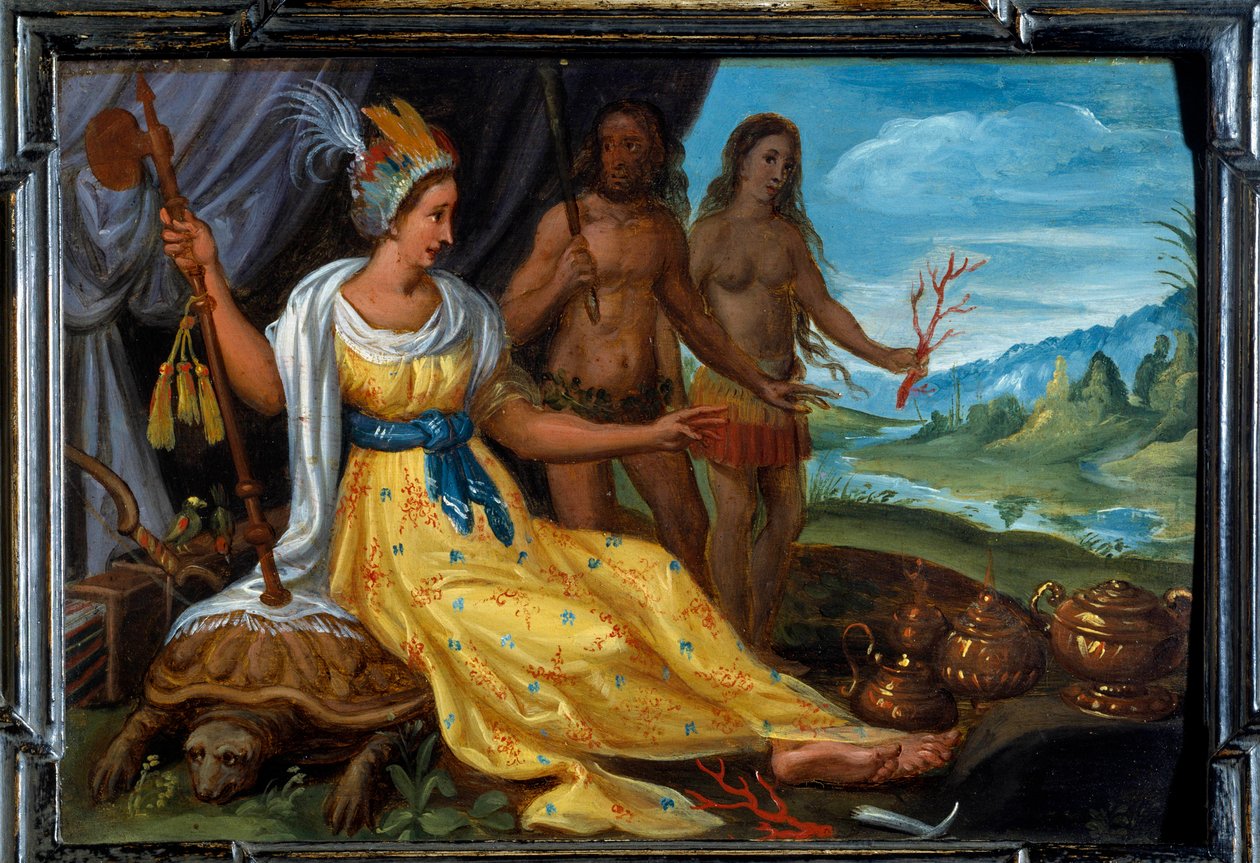 Cztery części świata: Ameryka. Obraz Cornelisa De Baellieur (1607-1671), szkoła flamandzka autorstwa Cornelis de I Baellieur