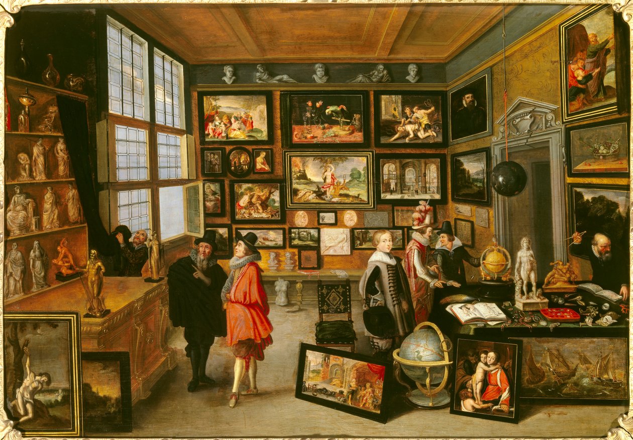 Praktyka amatorska zwana Galerią Przedmiotów Sztuki. Nazywano je też gabinetami ciekawostek. Obraz Cornelisa de Baellieur (1607-1671). 1637. wym. 0,51 x 0,74 m. Dijon, Muzeum Sztuk Pięknych autorstwa Cornelis de I Baellieur