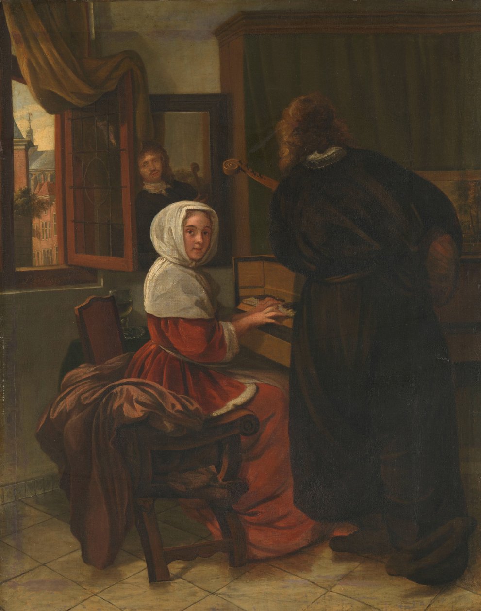 Tworzenie muzyki w parze autorstwa Cornelis de Man (manner of)