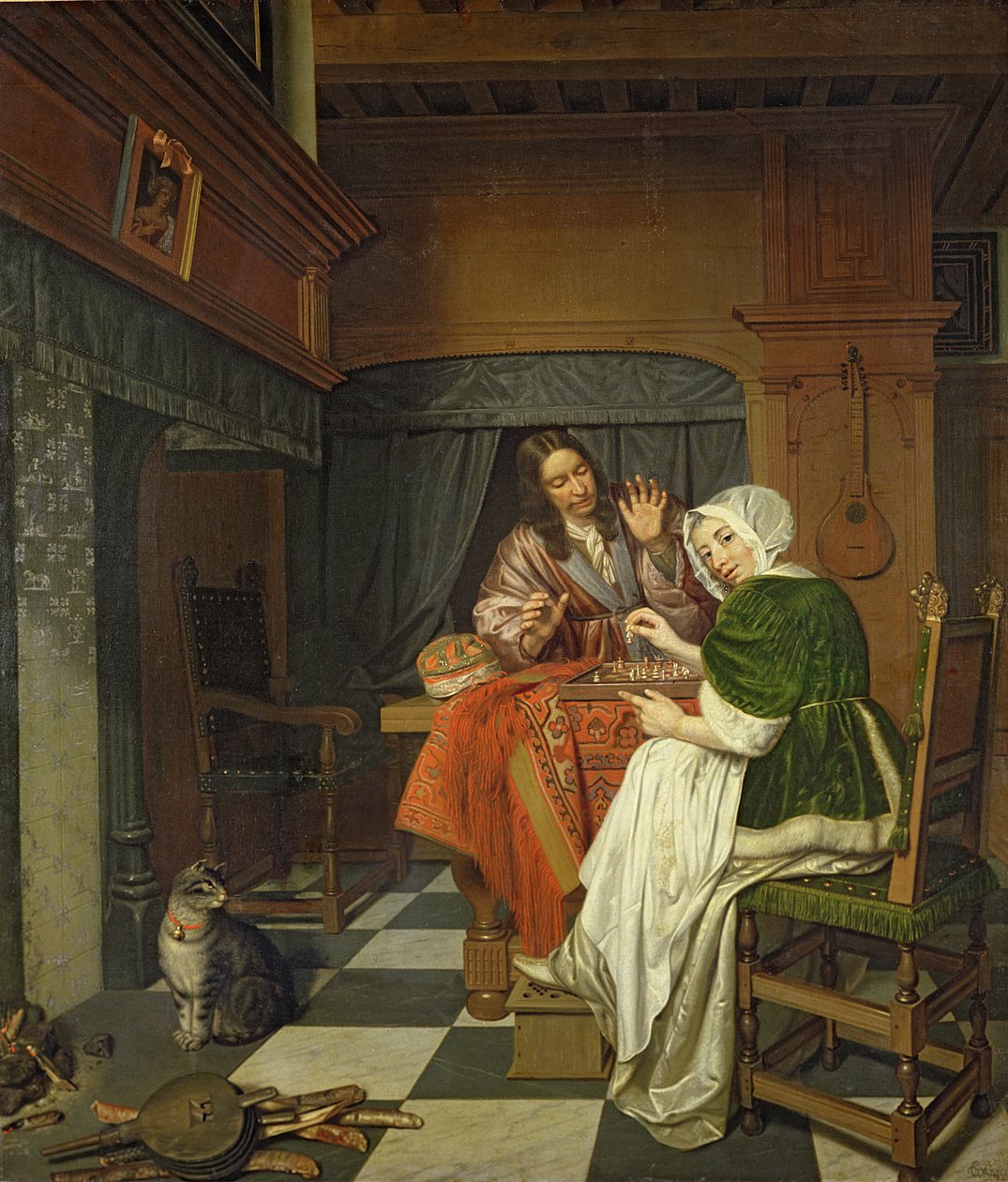 Szachiści, ok. 1670 autorstwa Cornelis de Man