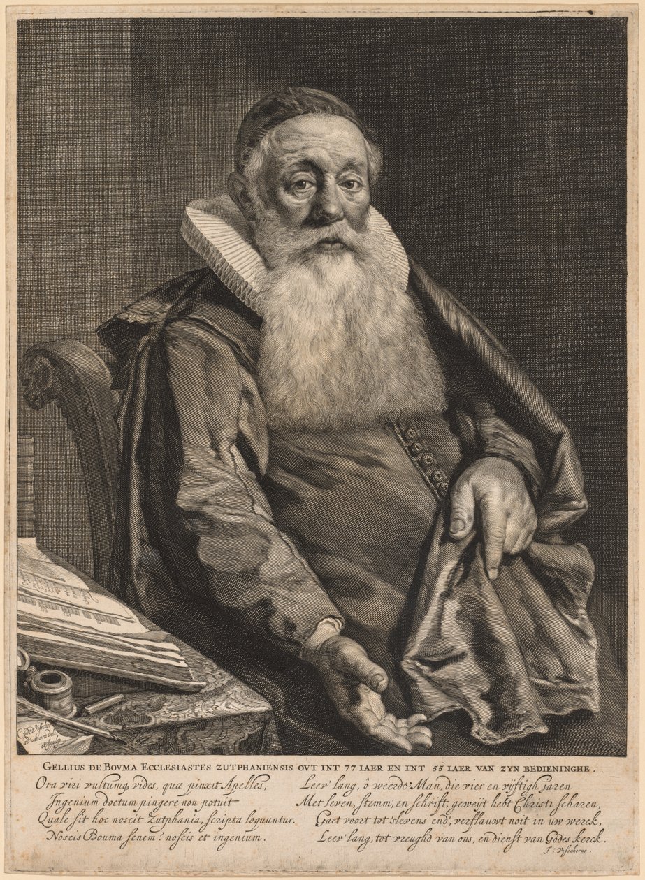 Gellius de Bouma, minister Ewangelii w Zutphen autorstwa Cornelis de Visscher