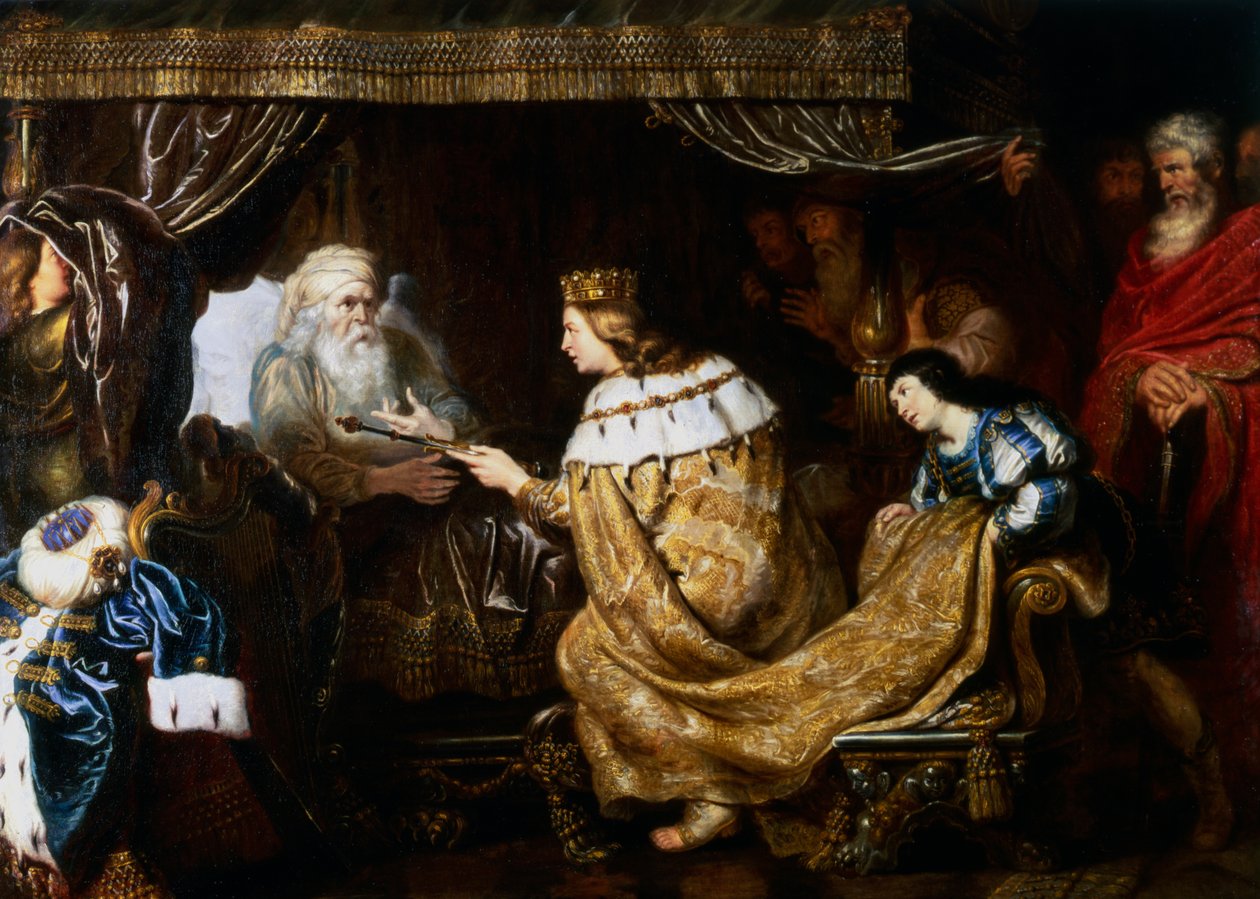 Dawid przedstawiający berło Salomonowi, początek XVII wieku autorstwa Cornelis de Vos