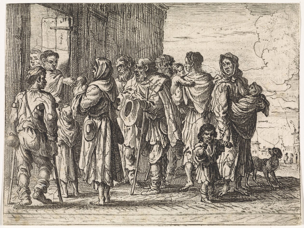 Żebracy do klasztoru Sceny gatunkowe (tytuł serialu) autorstwa Cornelis de Wael