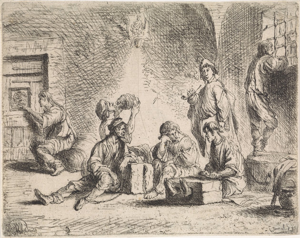 Więźniowie w lochach Sceny gatunkowe (tytuł serialu) autorstwa Cornelis de Wael