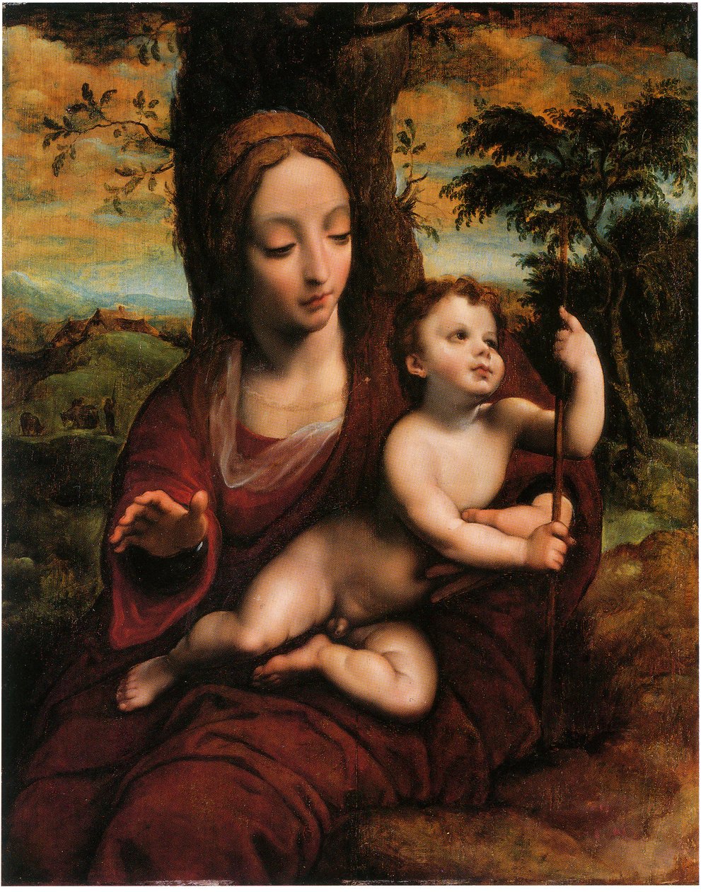 Madonna z Dzieciątkiem w krajobrazie autorstwa Cornelis van Cleve