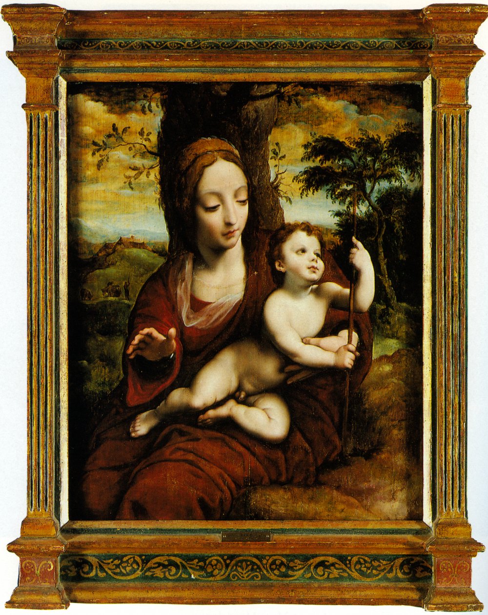 Madonna z Dzieciątkiem w krajobrazie autorstwa Cornelis van Cleve