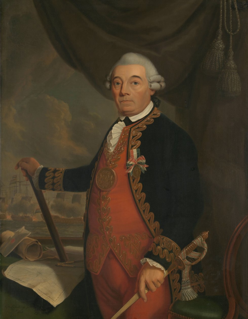 Portret Johana Arnolda Zoutmana Johan Arnold Zoutman (1724-93), wiceadmirał autorstwa Cornelis van Cuylenburgh (II)