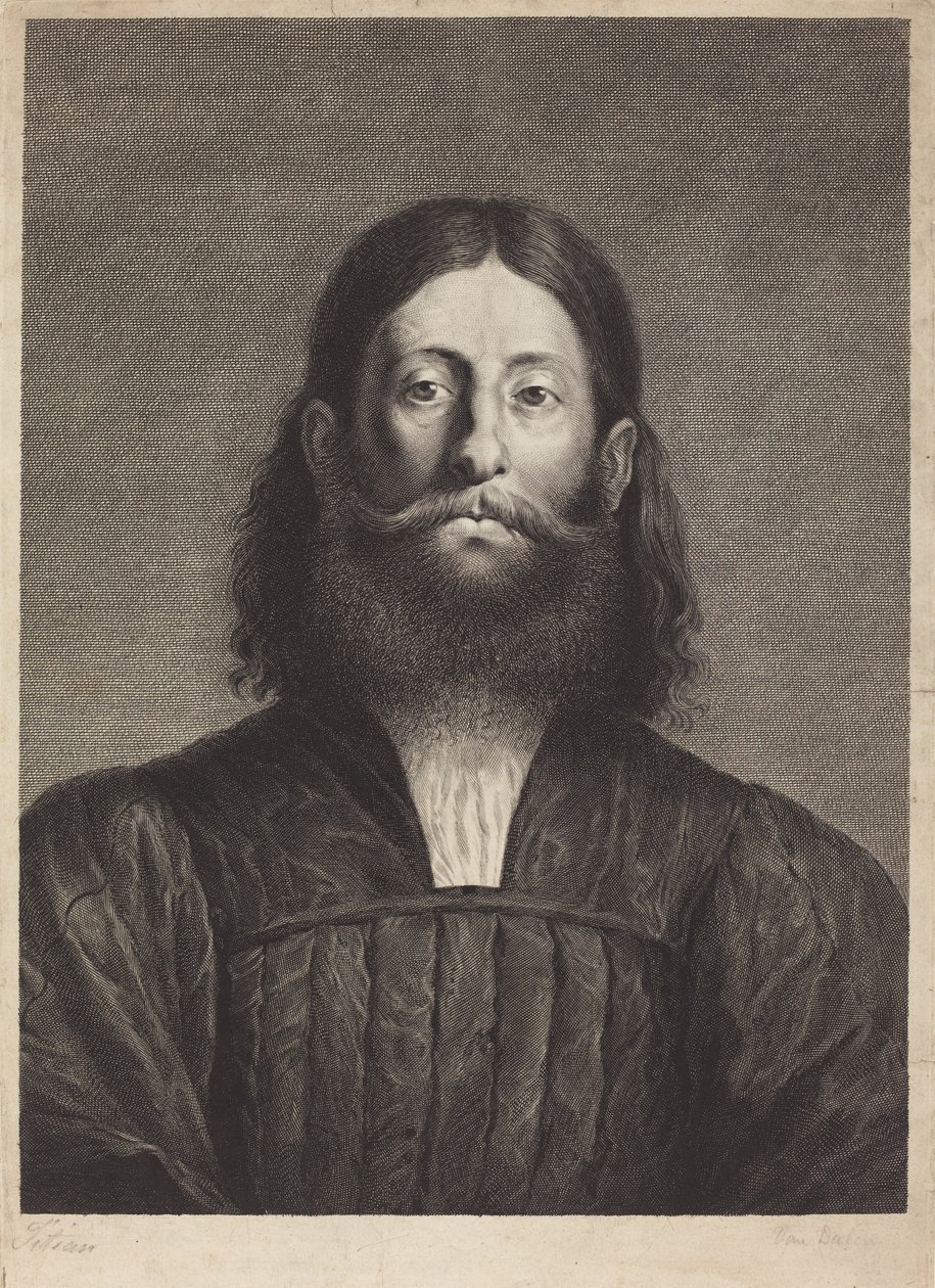 Giorgione Barbarelli autorstwa Cornelis van Dalen I, after Titian