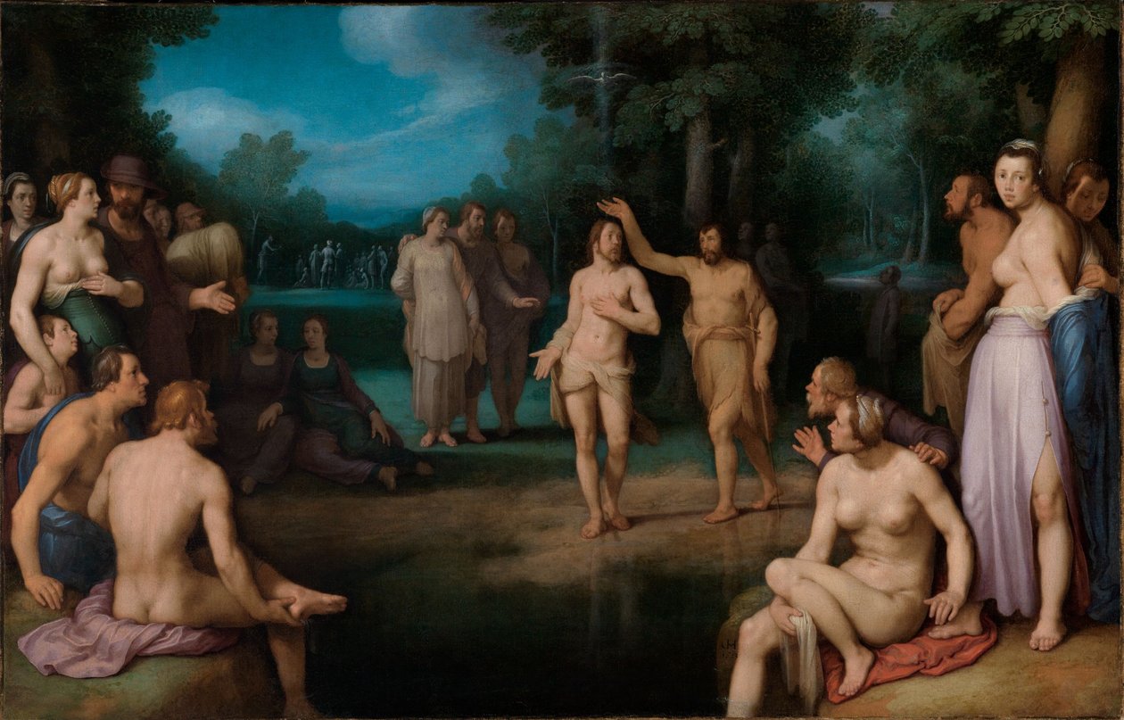 Niemiecki: Taufe Christi Chrzest Chrystusa autorstwa Cornelis van Haarlem