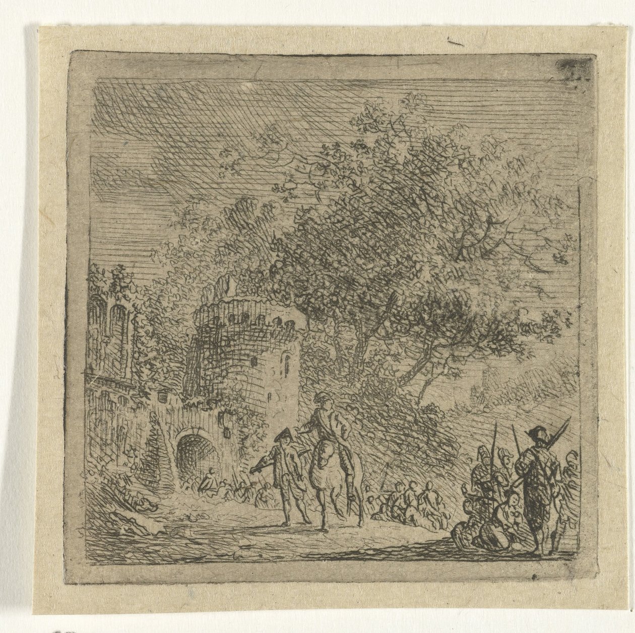 Żołnierze przy bramie autorstwa Cornelis van Hardenbergh