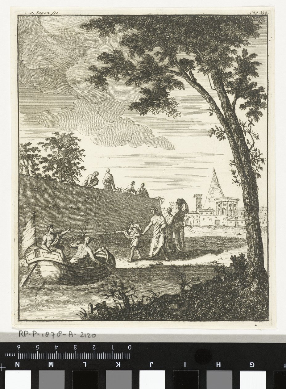 Krajobraz z łodzią autorstwa Cornelis van Jagen