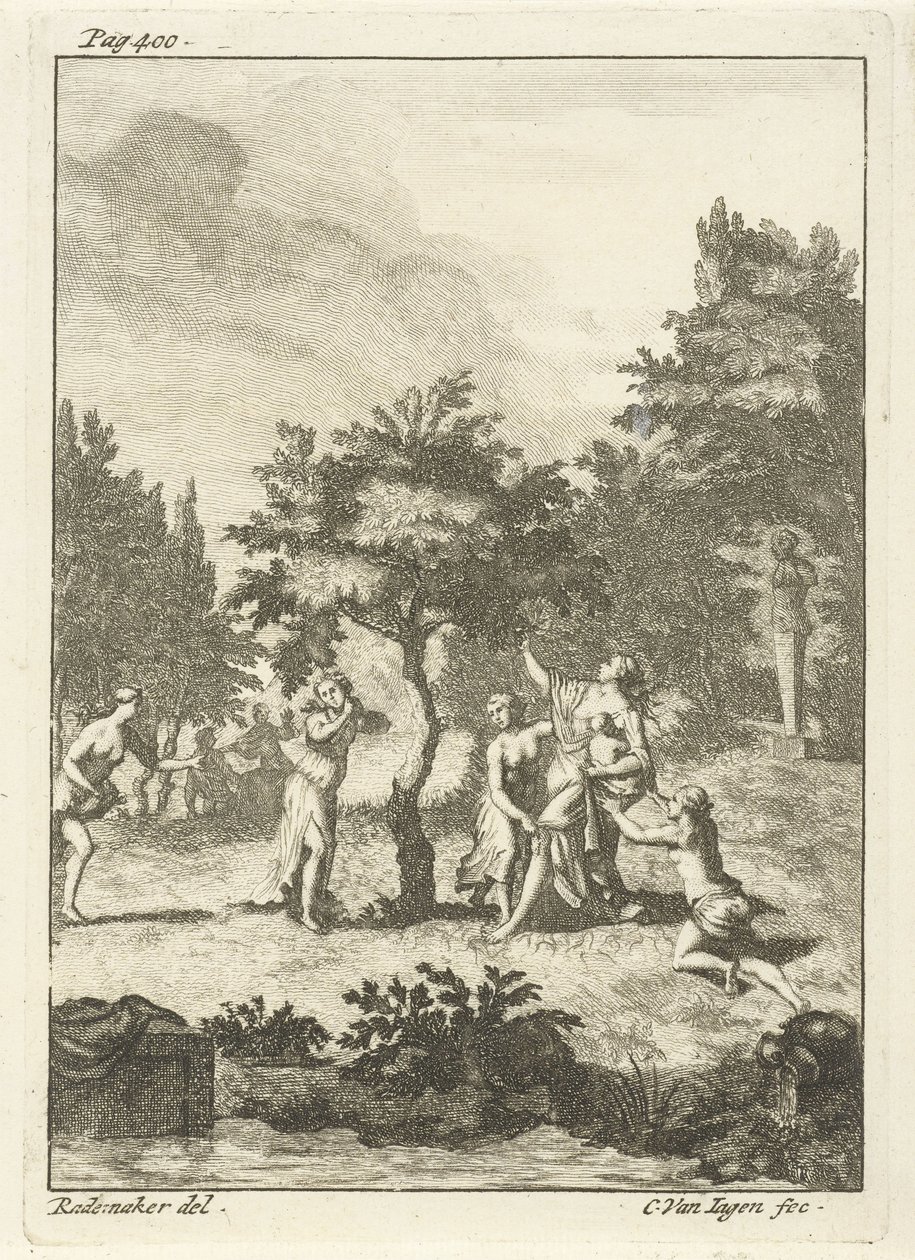 Nimfy pod drzewem autorstwa Cornelis van Jagen