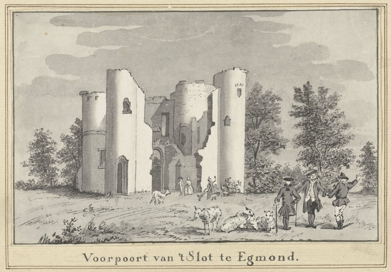 Ruiny zamku w Egmond autorstwa Cornelis van Noorde (attributed to)