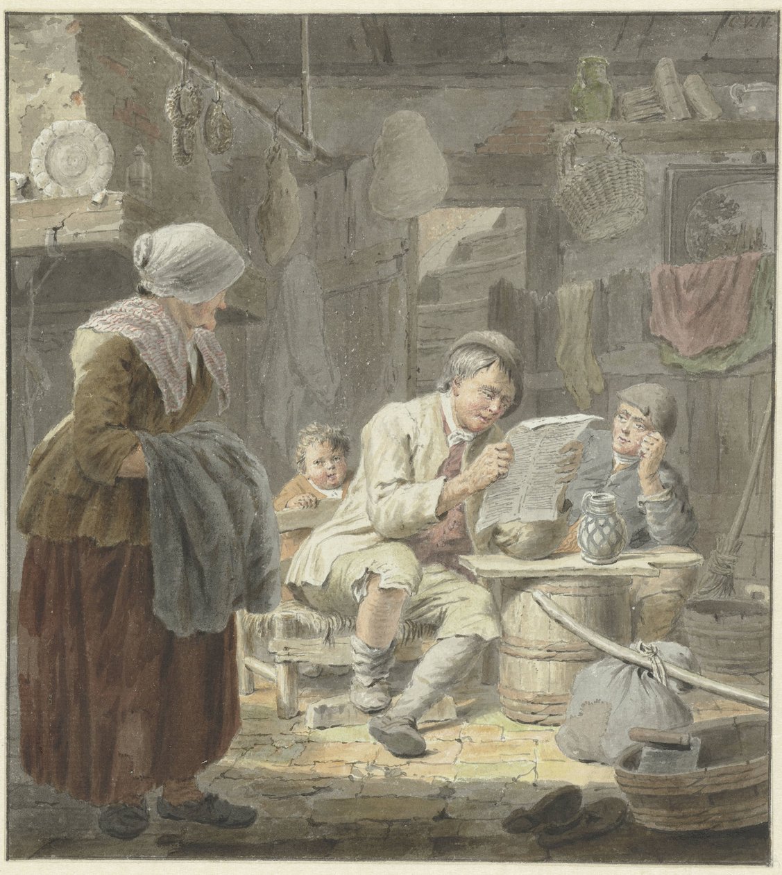Czytelnik gazet autorstwa Cornelis van Noorde