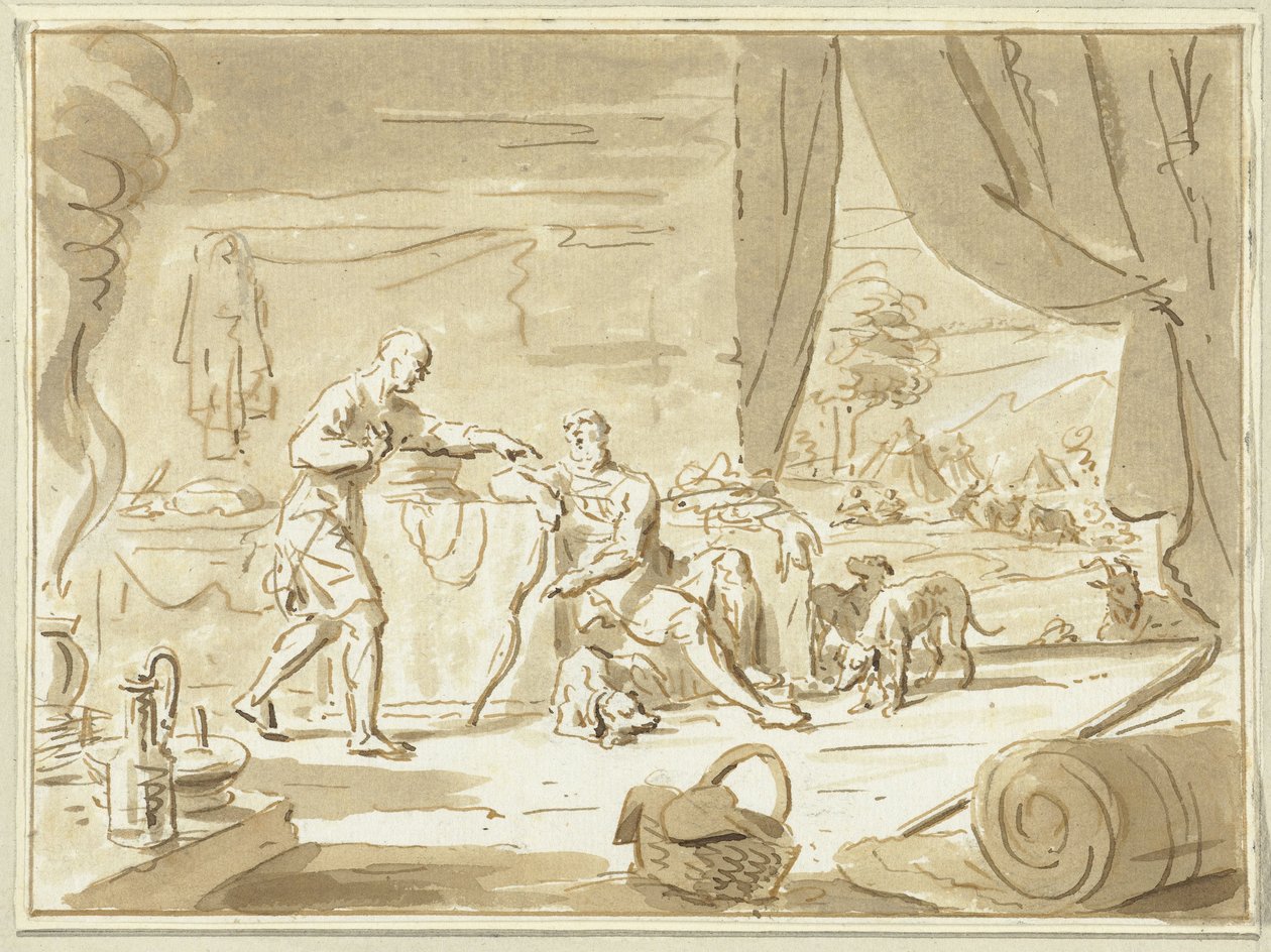 Ezaw sprzedaje swoje pierworodztwo Jakubowi autorstwa Cornelis van Noorde