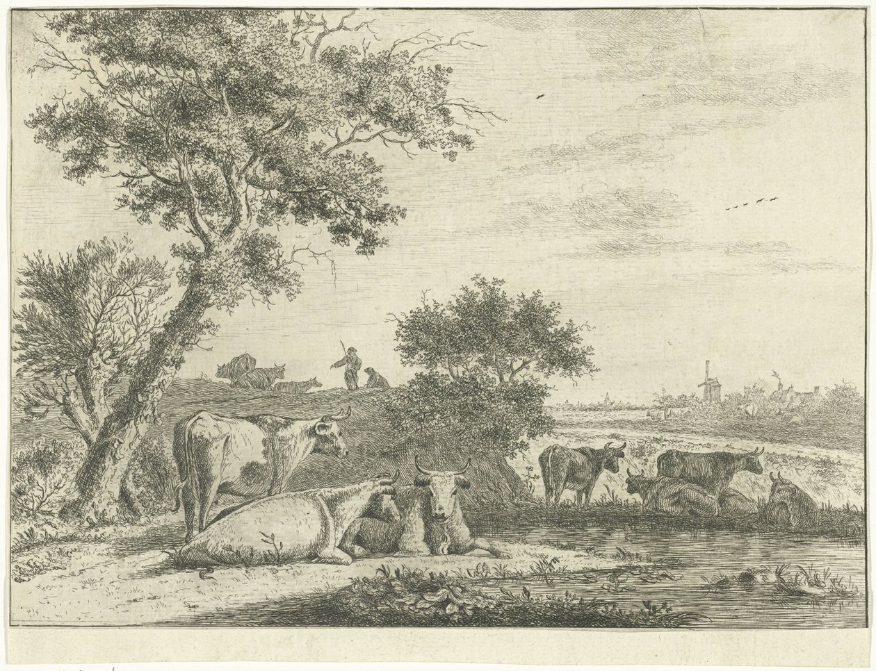 Krajobraz z krowami autorstwa Cornelis van Noorde