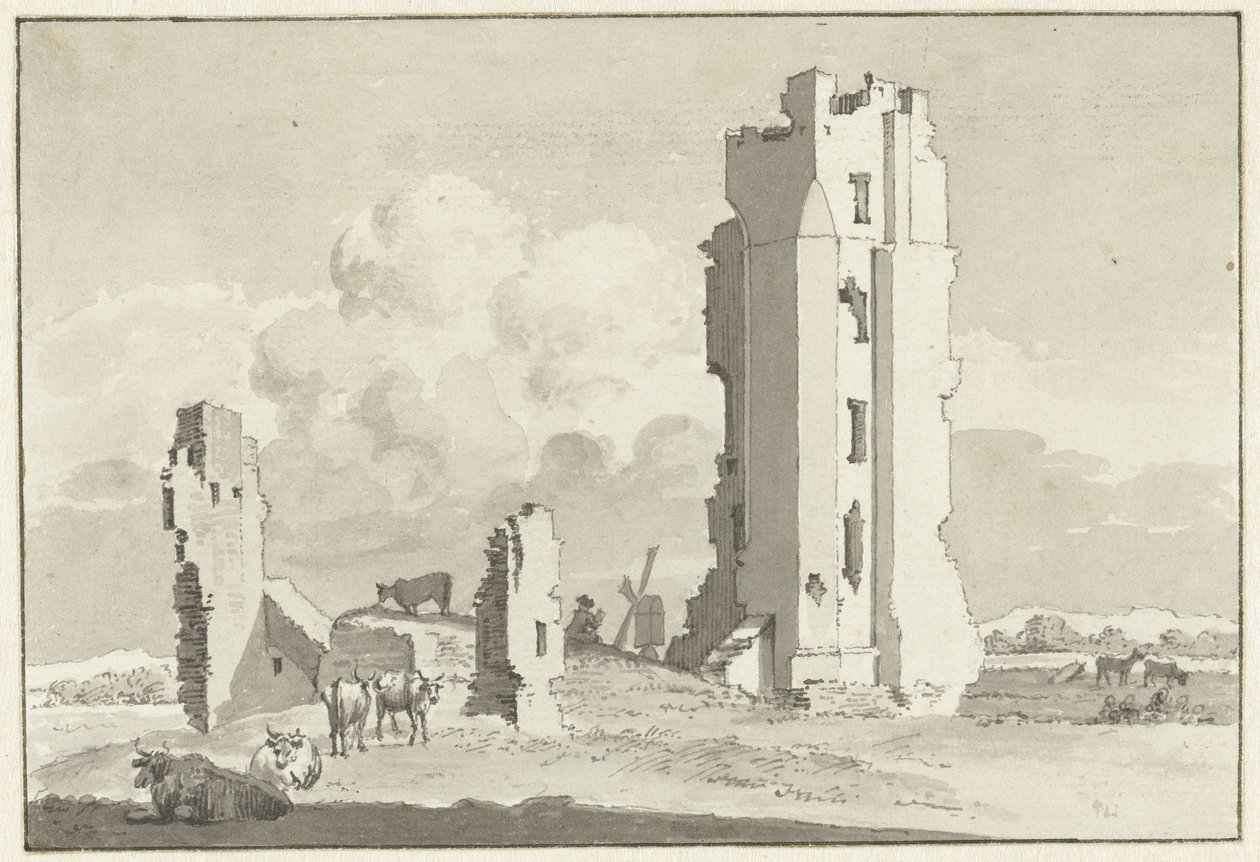 Ruiny domu w Kleve niedaleko Haarlem autorstwa Cornelis van Noorde