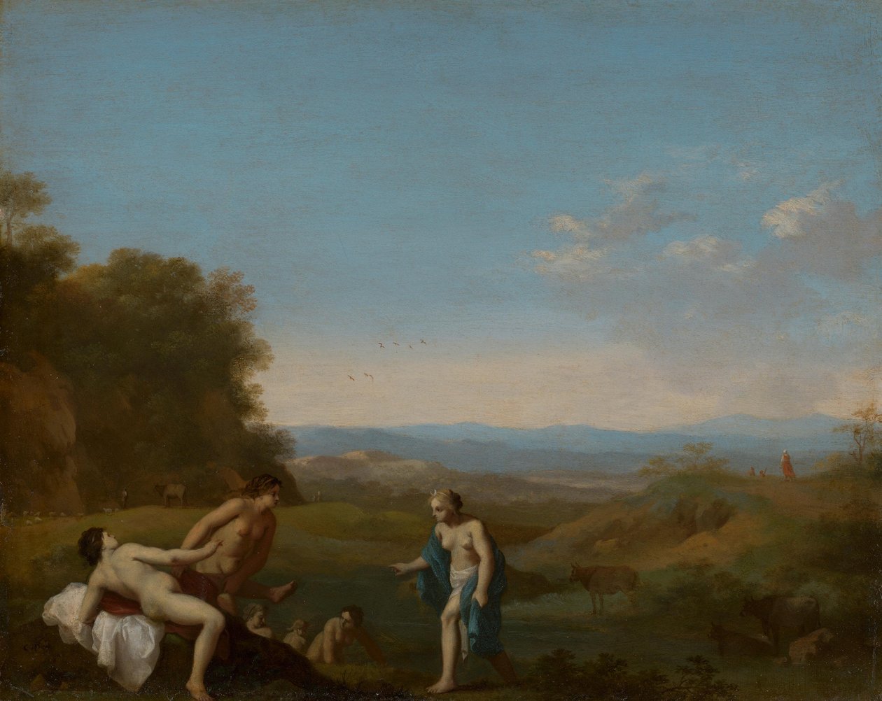 Diana entdeckt den Fehltritt der Callisto autorstwa Cornelis van Poelenburch