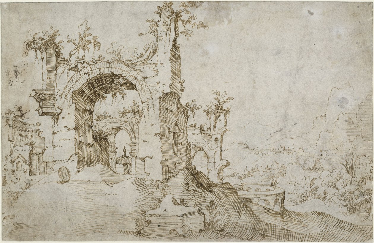 Pejzaż z ruinami autorstwa Cornelis van Poelenburch