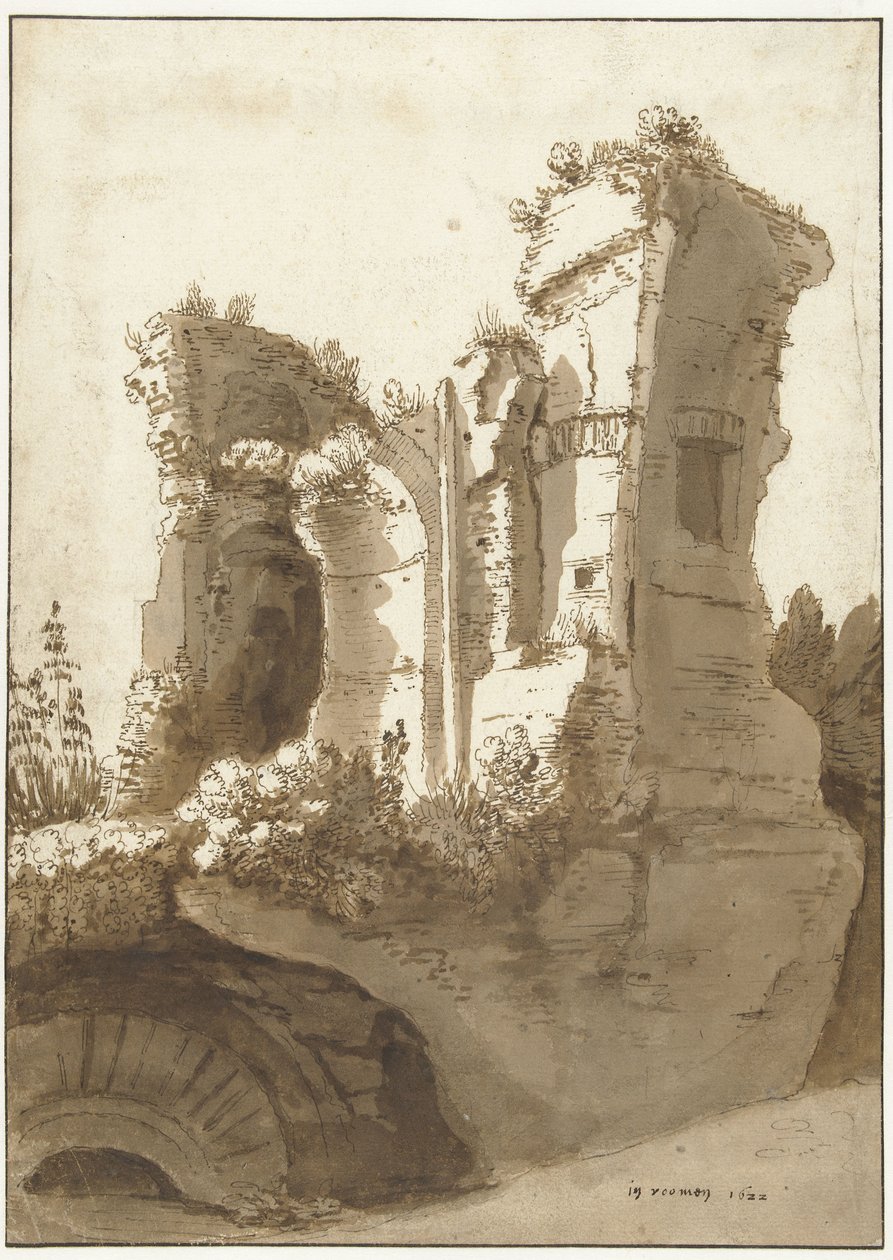 Ruiny tzw. Palazzo Maggiore na Palatynie autorstwa Cornelis van Poelenburch