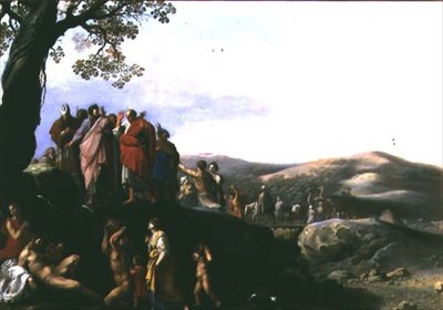 Mojżesz wybija wodę ze skał autorstwa Cornelis van Poelenburgh or Poelenburch
