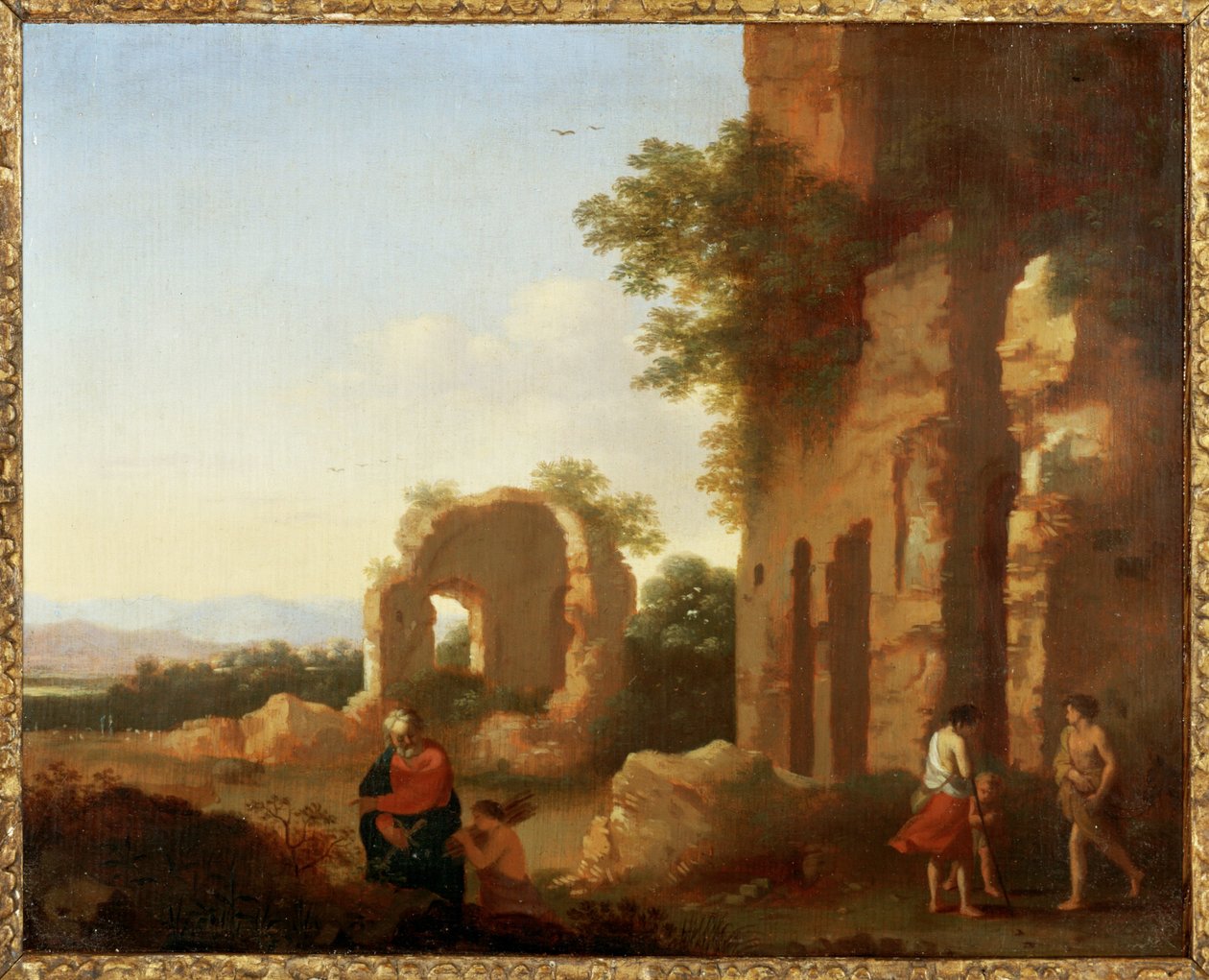 Odejście Abrahama i Izaaka (obraz na drewnie) autorstwa Cornelis van Poelenburgh or Poelenburch