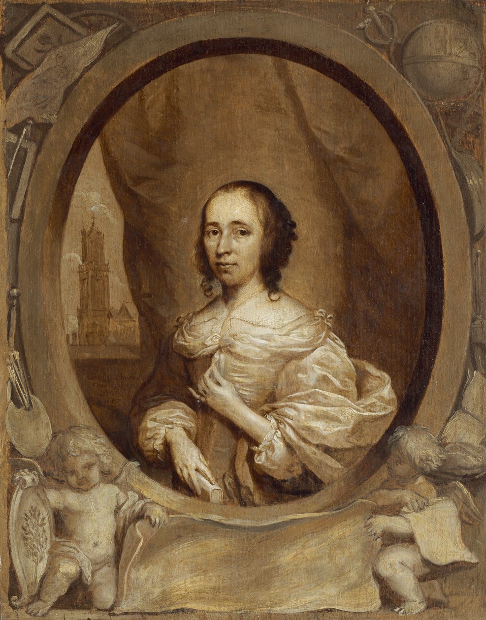 Anna Maria van Schurman, 1657 autorstwa Cornelius Janssen van Ceulen