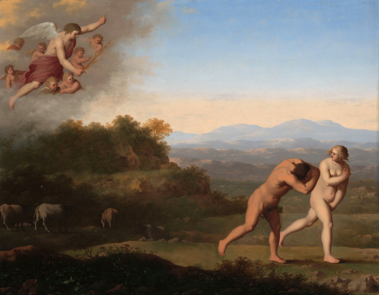 Wypędzenie z raju autorstwa Cornelis van Poelenburgh or Poelenburch