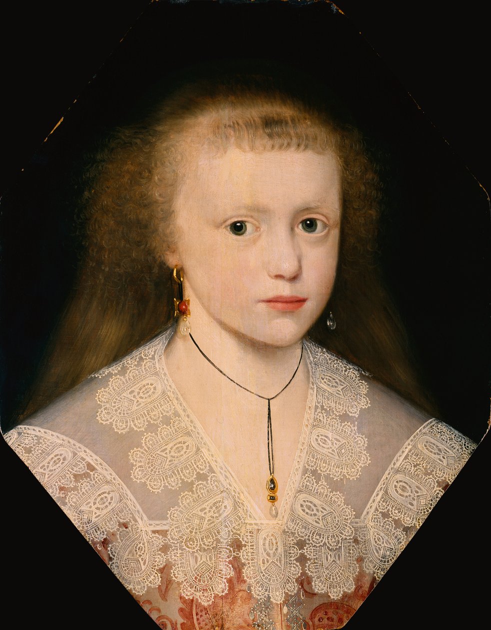 Portret młodej dziewczyny autorstwa Cornelius I (attr.to) Johnson