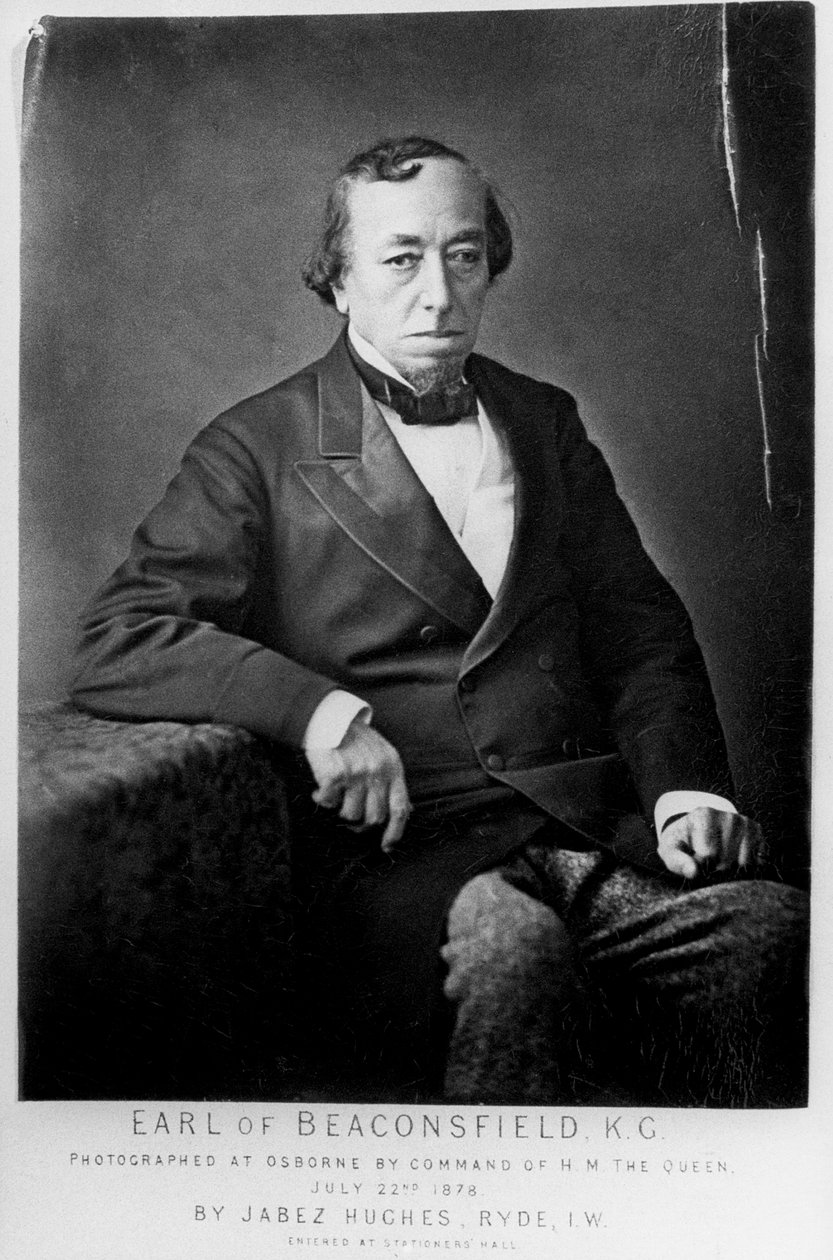 Benjamin Disraeli, 1. hrabia Beaconsfield 1804-1881, brytyjski konserwatywny mąż stanu, 1878 autorstwa Cornelius Jabez Hughes