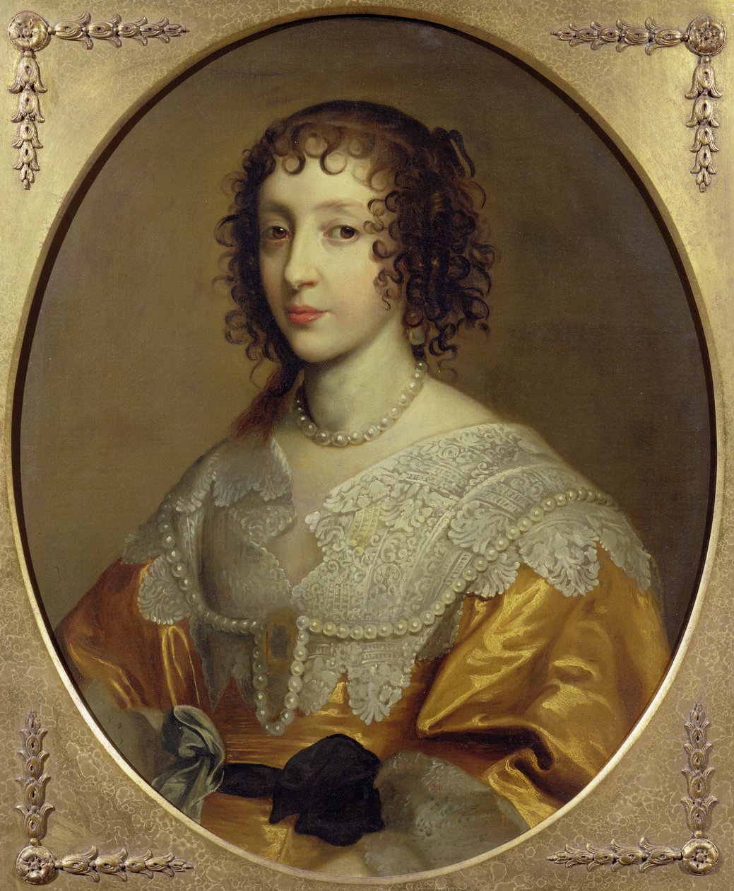 Portret Henrietty Marii (1609-69), królowej małżonki Karola I Wielkiej Brytanii i Irlandii autorstwa Cornelius Janssen van Ceulen