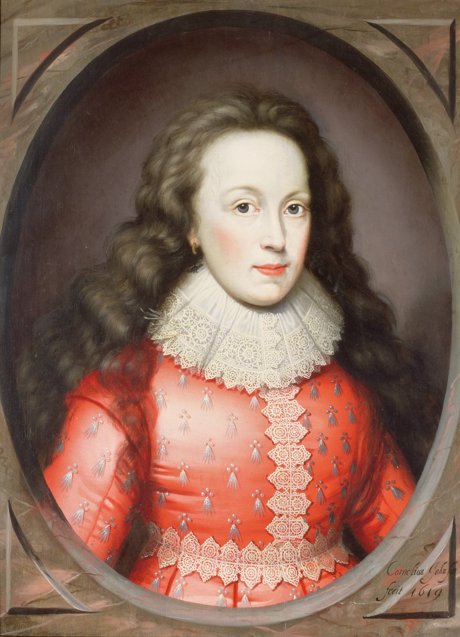 Portret damy zwanej Alathea, hrabina Arundel, 1619 autorstwa Cornelius Janssen van Ceulen
