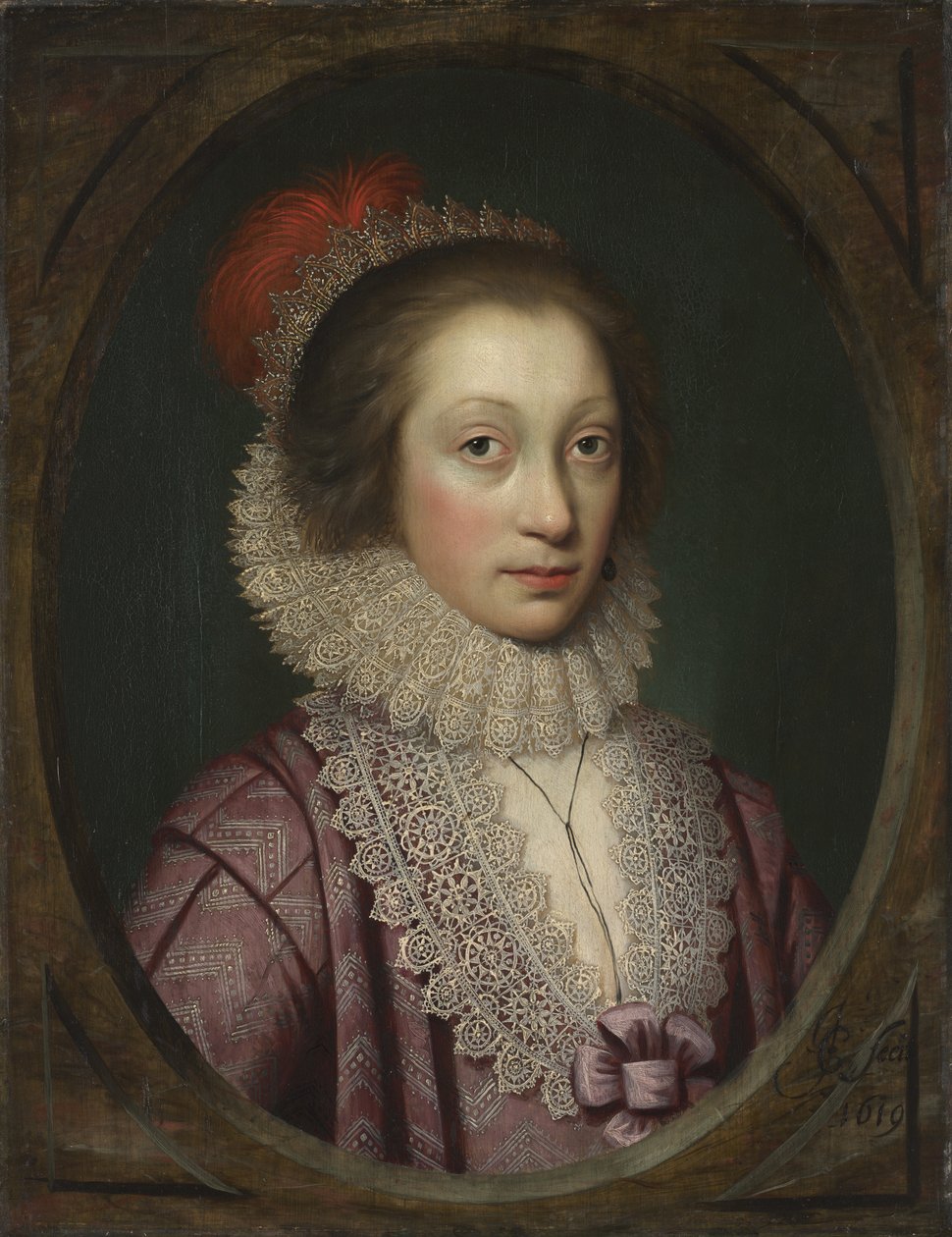 Portret kobiety, prawdopodobnie Elizabeth Boothby, 1619 autorstwa Cornelius Janssen van Ceulen