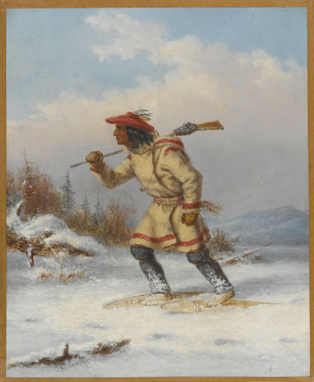 Podążając za łosiem, ok. 1860 autorstwa Cornelius Krieghoff