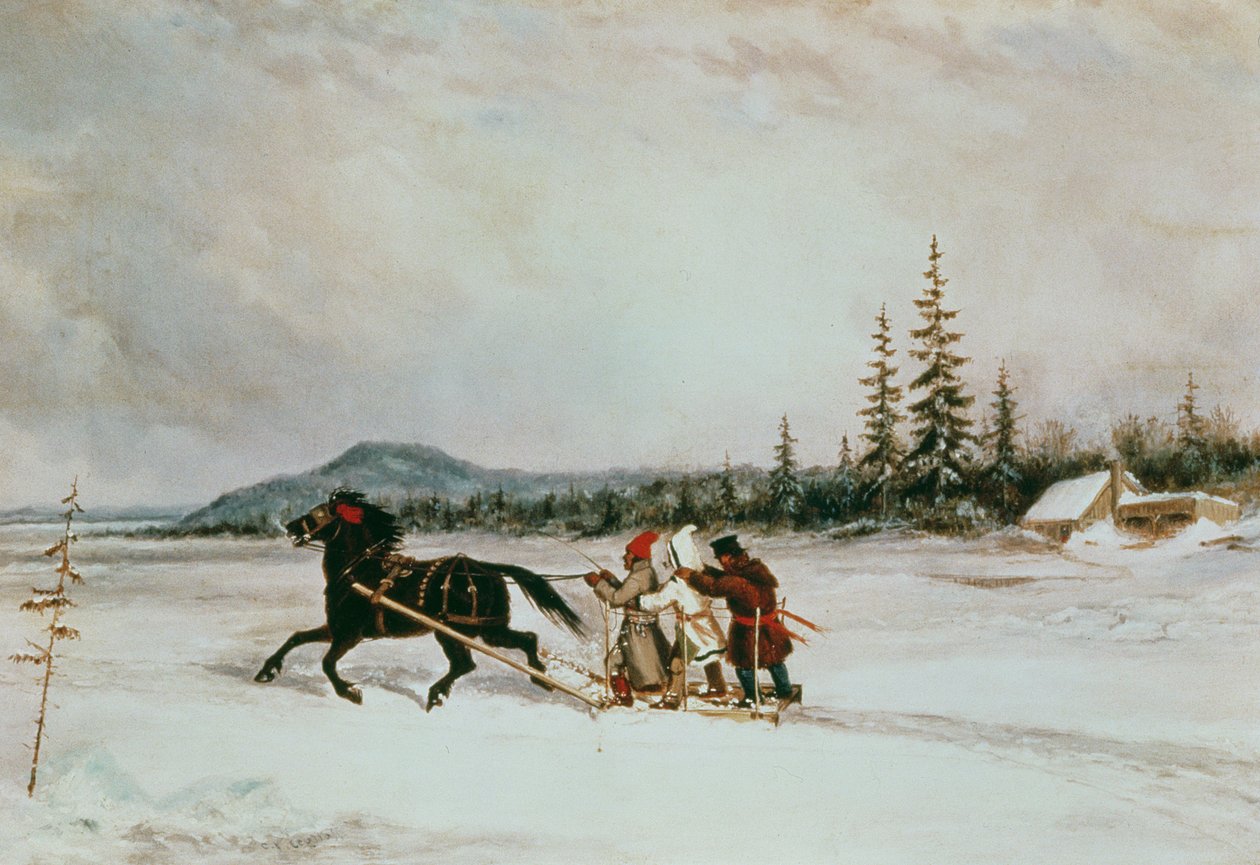 Mieszkańcy sanie, ok. 1855 autorstwa Cornelius Krieghoff