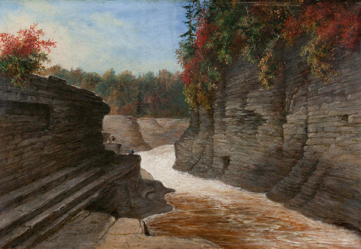 Wąwóz rzeki, jesień autorstwa Cornelius Krieghoff