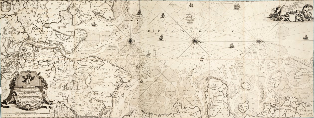 Mapa Morza Północnego autorstwa Cornelius Martin Wohlers