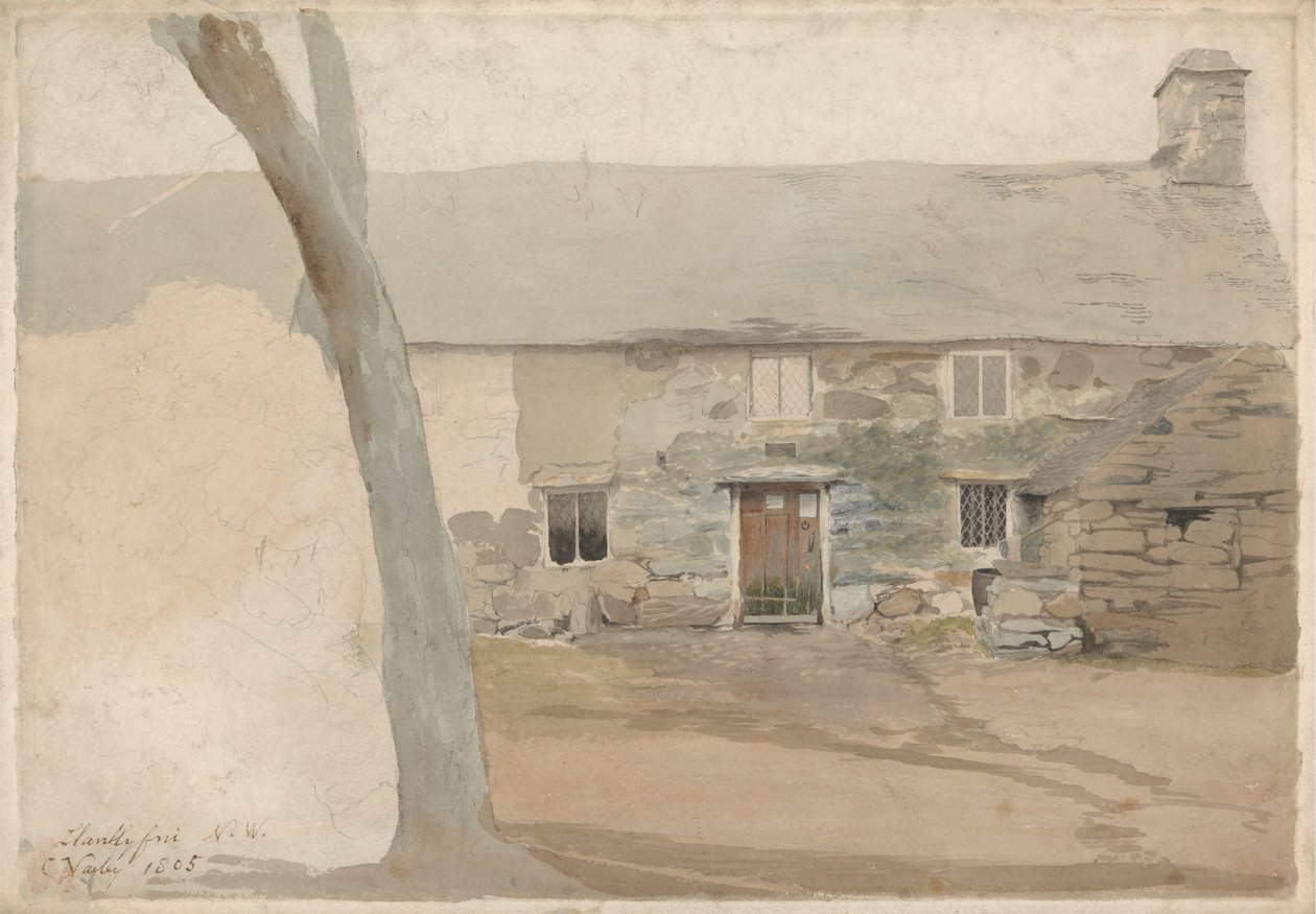 Domki w Llanllyfni, Północna Walia autorstwa Cornelius Varley