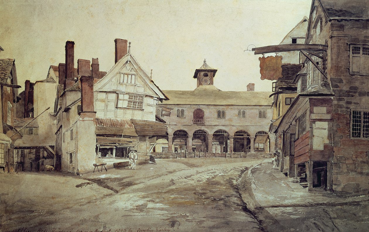 Rynek, Hereford, 1803 autorstwa Cornelius Varley