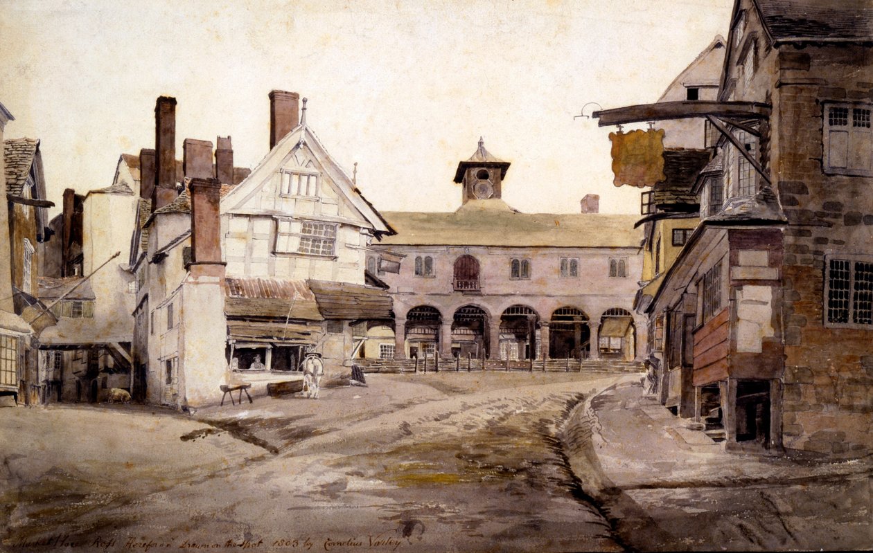 Rynek, Ross, Hertfordshire, 1803 autorstwa Cornelius Varley