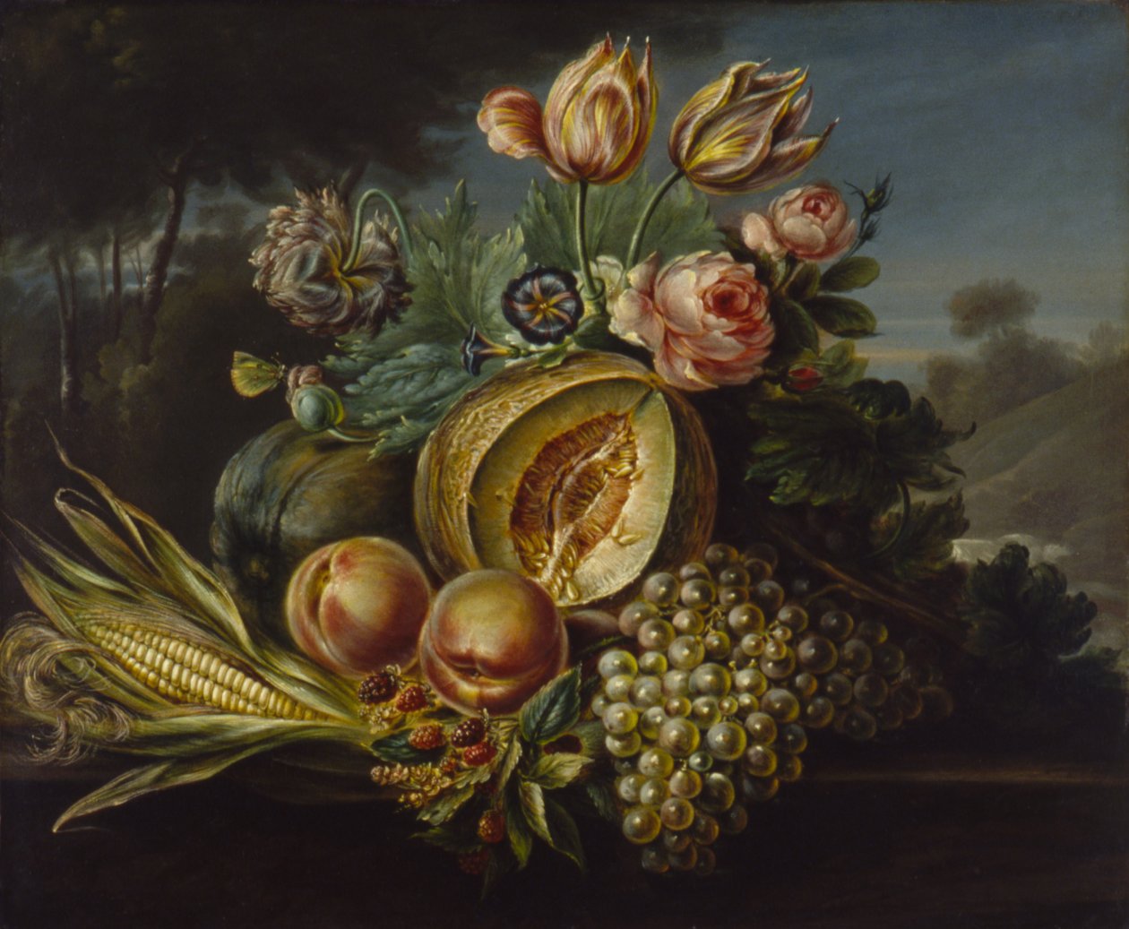 Martwa natura z owocami i kwiatami, 1824. autorstwa Cornelius de Beet