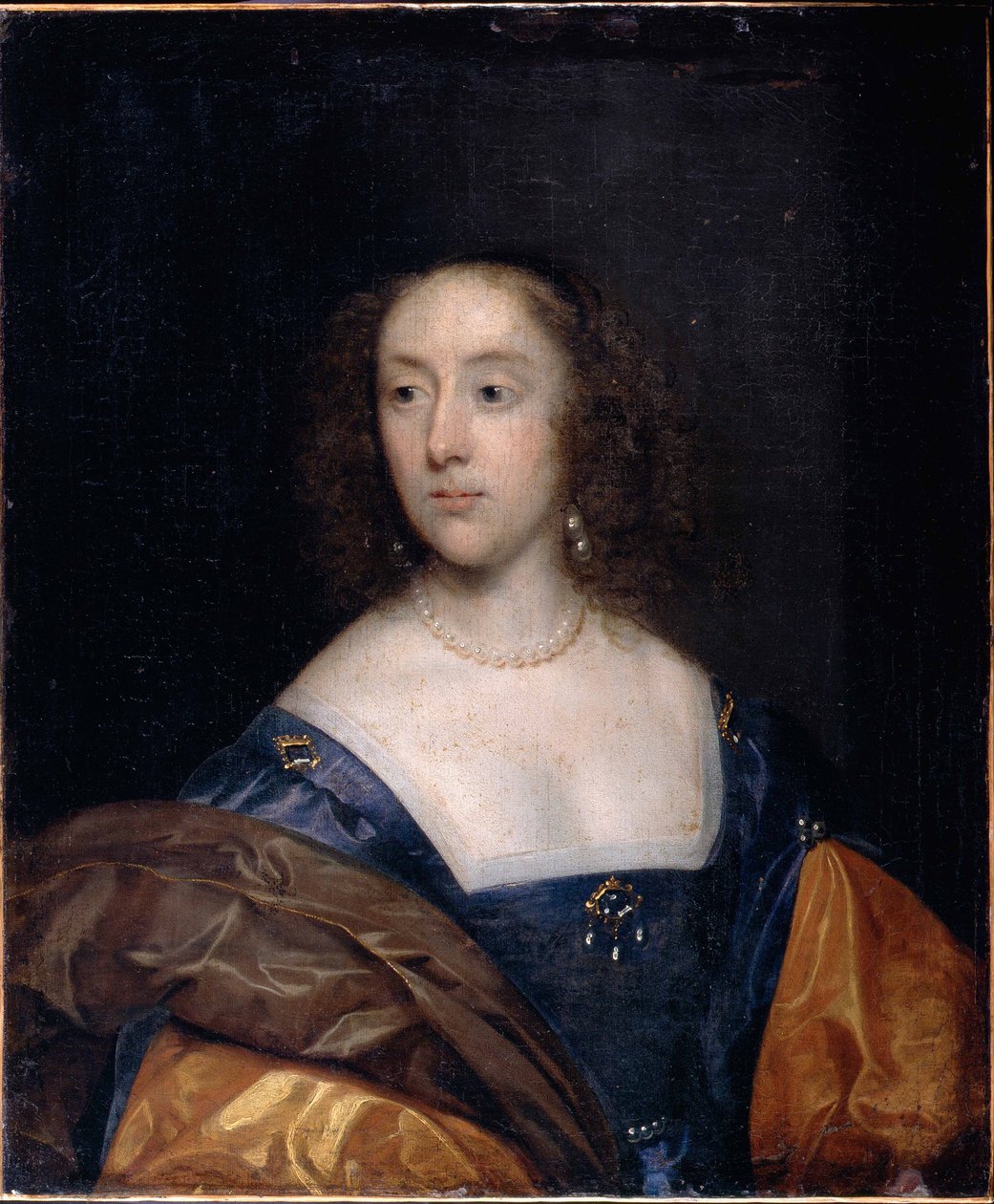 Portret damy w kolorze niebieskim autorstwa Cornelius the elder Johnson